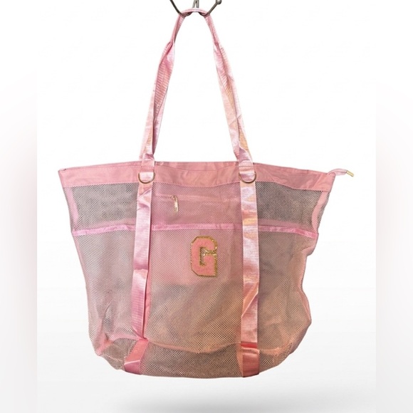 TOPEAST Handbags - Mesh Tote Bag with Gold 'G' Accent & Bonus Bag